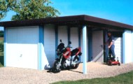 Garage mit angebautem Carport auch zum Selbstaufbau geeignet.